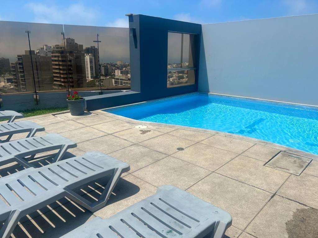 Acogedor Dpto En San Isidro Excelente Vista, Piscina Y Wifi Apartment Lima Luaran gambar